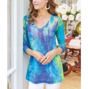 NWOT Soft Surroundings Plein de Couleurs Top